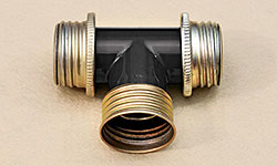 Adaptor with two male connectors and one female connector